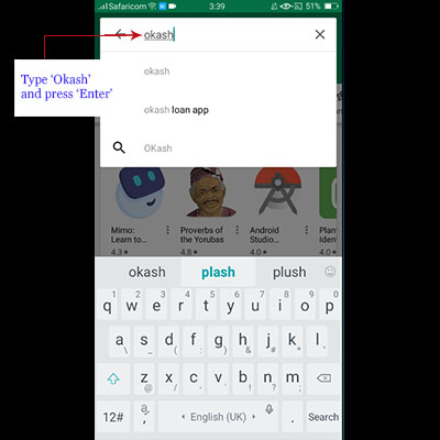 how to download okash app okash loan application search play store