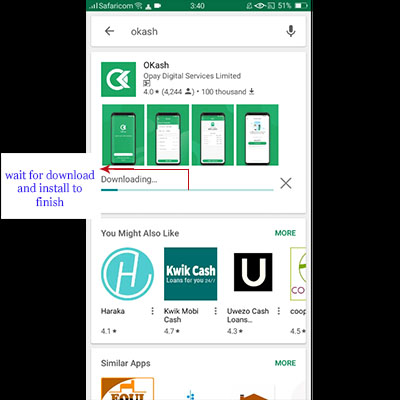 how to download okash app okash loan application wait download and install