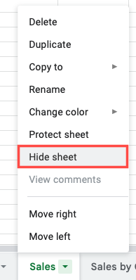 Hide Sheet in the tab menu