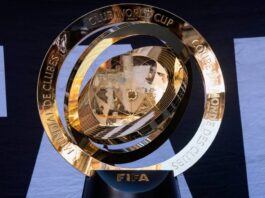 A photo of the Fifa Club World Cup trophy