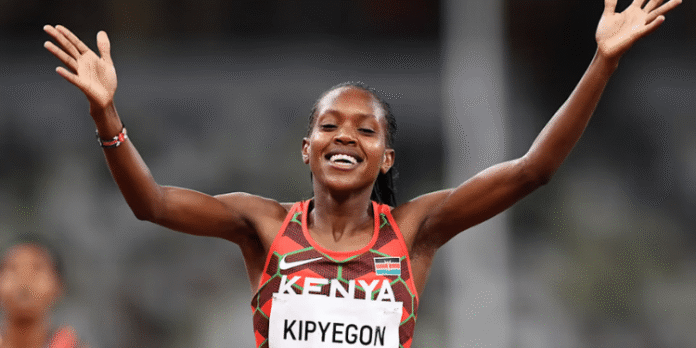 Three-time world record holder Faith Kipyegon. Photo/ Olympics.