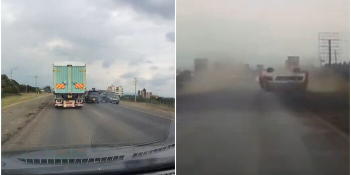 Matatu Overturns After High-Speed Crash Caught on Dashcam Along Nairobi-Nakuru Highway