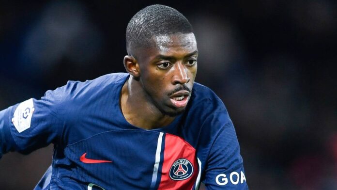 Ousmane Dembele playing football for PSG