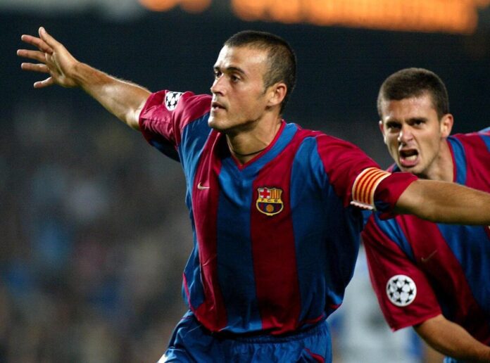 Luis Enrique playing for Barcelona