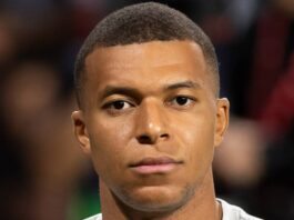 Kylian Mbappe playing football for Real Madrid