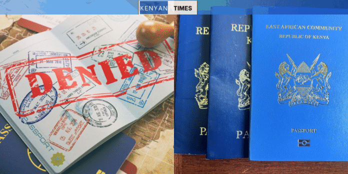 A Collage Of A Denied Passport Visa And A Kenyan Passport Photo/Visa Services Dubai/Nairobi Law Monthly