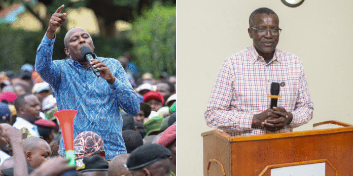 A Collage Of Majority Leader Kimani Ichungâ€™wah (Left) And Former Chief Justice David Maraga (Right).