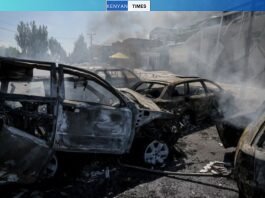 Ukrainian drone strike ignites large blaze at Russian oil depot
